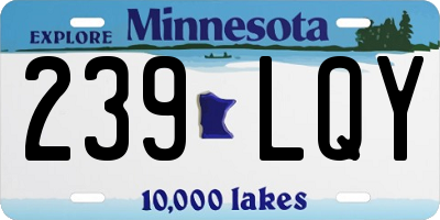 MN license plate 239LQY