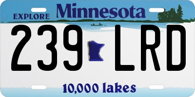 MN license plate 239LRD