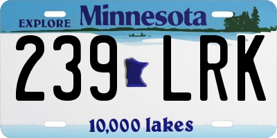 MN license plate 239LRK