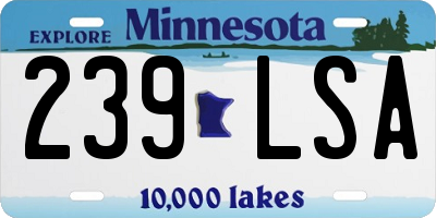 MN license plate 239LSA