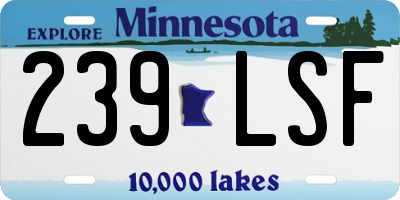 MN license plate 239LSF