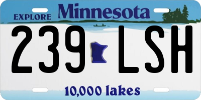 MN license plate 239LSH