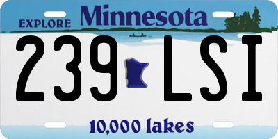 MN license plate 239LSI