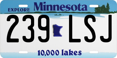 MN license plate 239LSJ