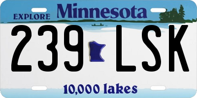 MN license plate 239LSK