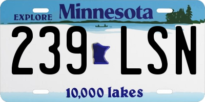 MN license plate 239LSN