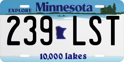 MN license plate 239LST