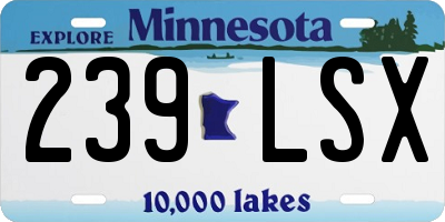 MN license plate 239LSX