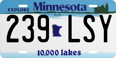 MN license plate 239LSY