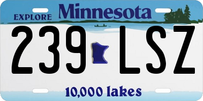 MN license plate 239LSZ