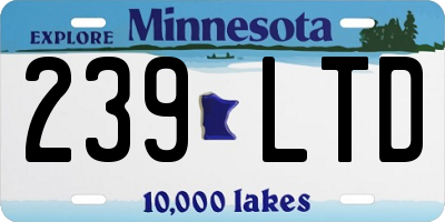 MN license plate 239LTD