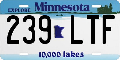 MN license plate 239LTF