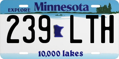 MN license plate 239LTH