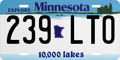 MN license plate 239LTO