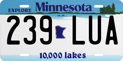 MN license plate 239LUA