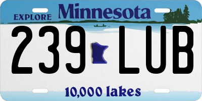 MN license plate 239LUB