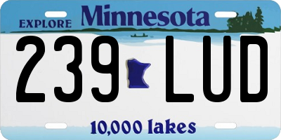 MN license plate 239LUD