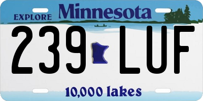 MN license plate 239LUF