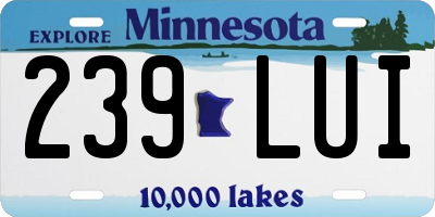 MN license plate 239LUI