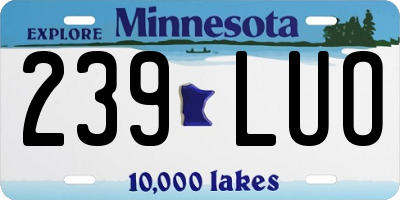 MN license plate 239LUO