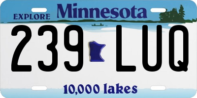 MN license plate 239LUQ