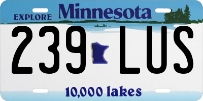 MN license plate 239LUS
