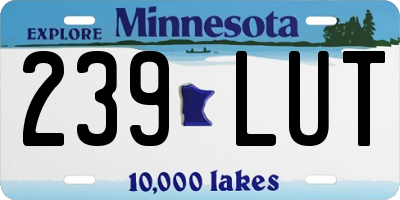 MN license plate 239LUT