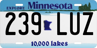 MN license plate 239LUZ