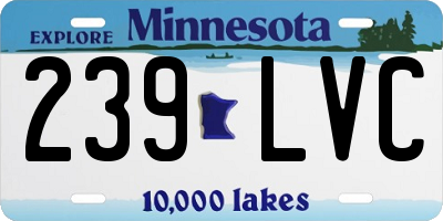 MN license plate 239LVC