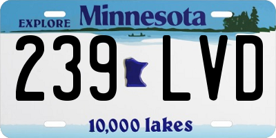 MN license plate 239LVD