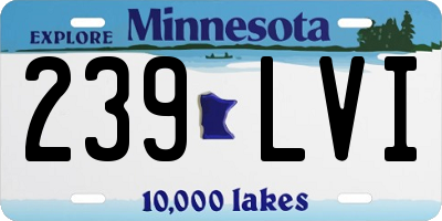 MN license plate 239LVI