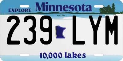MN license plate 239LYM