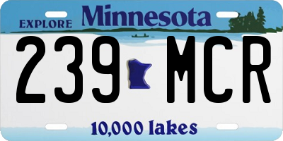 MN license plate 239MCR