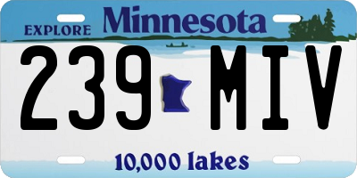 MN license plate 239MIV