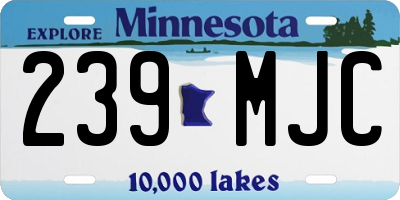 MN license plate 239MJC
