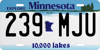 MN license plate 239MJU
