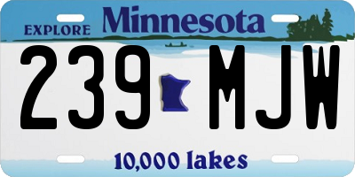 MN license plate 239MJW
