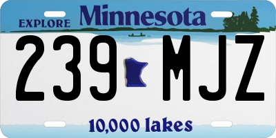 MN license plate 239MJZ