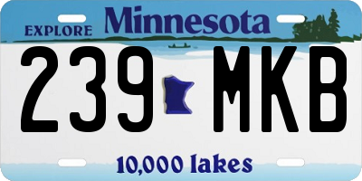 MN license plate 239MKB