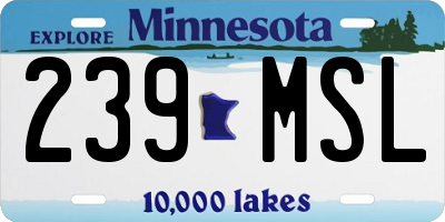 MN license plate 239MSL