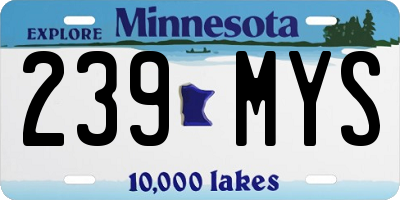 MN license plate 239MYS