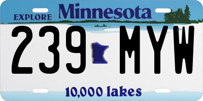 MN license plate 239MYW