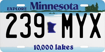 MN license plate 239MYX
