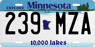 MN license plate 239MZA