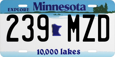MN license plate 239MZD