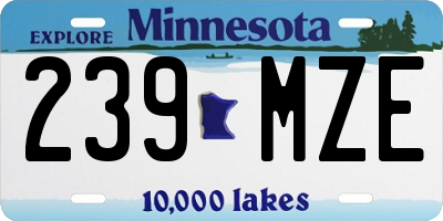 MN license plate 239MZE