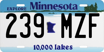 MN license plate 239MZF
