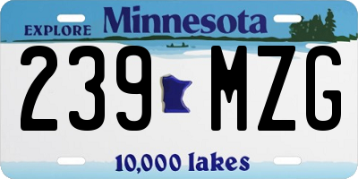 MN license plate 239MZG