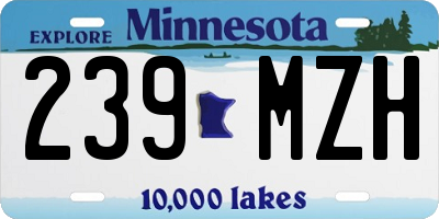 MN license plate 239MZH