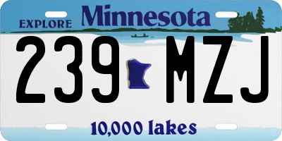 MN license plate 239MZJ